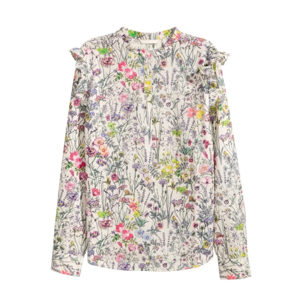 H&M floral long sleeve blouse
